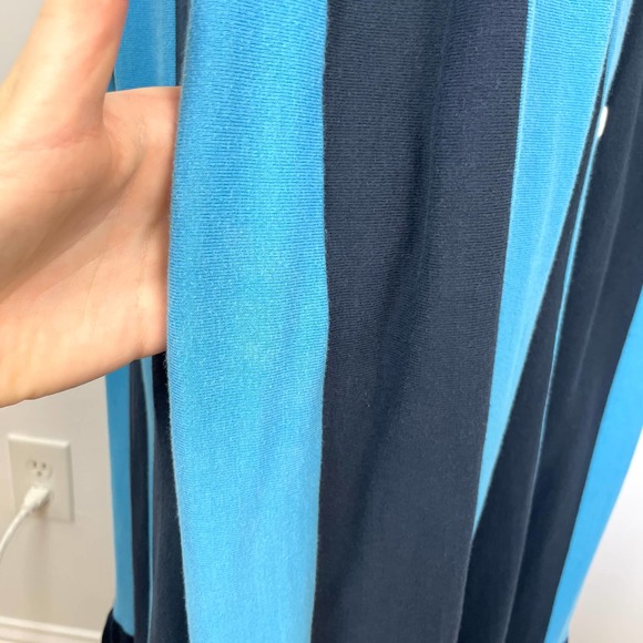 M.D.S. Stripes Striped Button Front Maxi Dress In Blue Size Medium - Picture 10 of 16